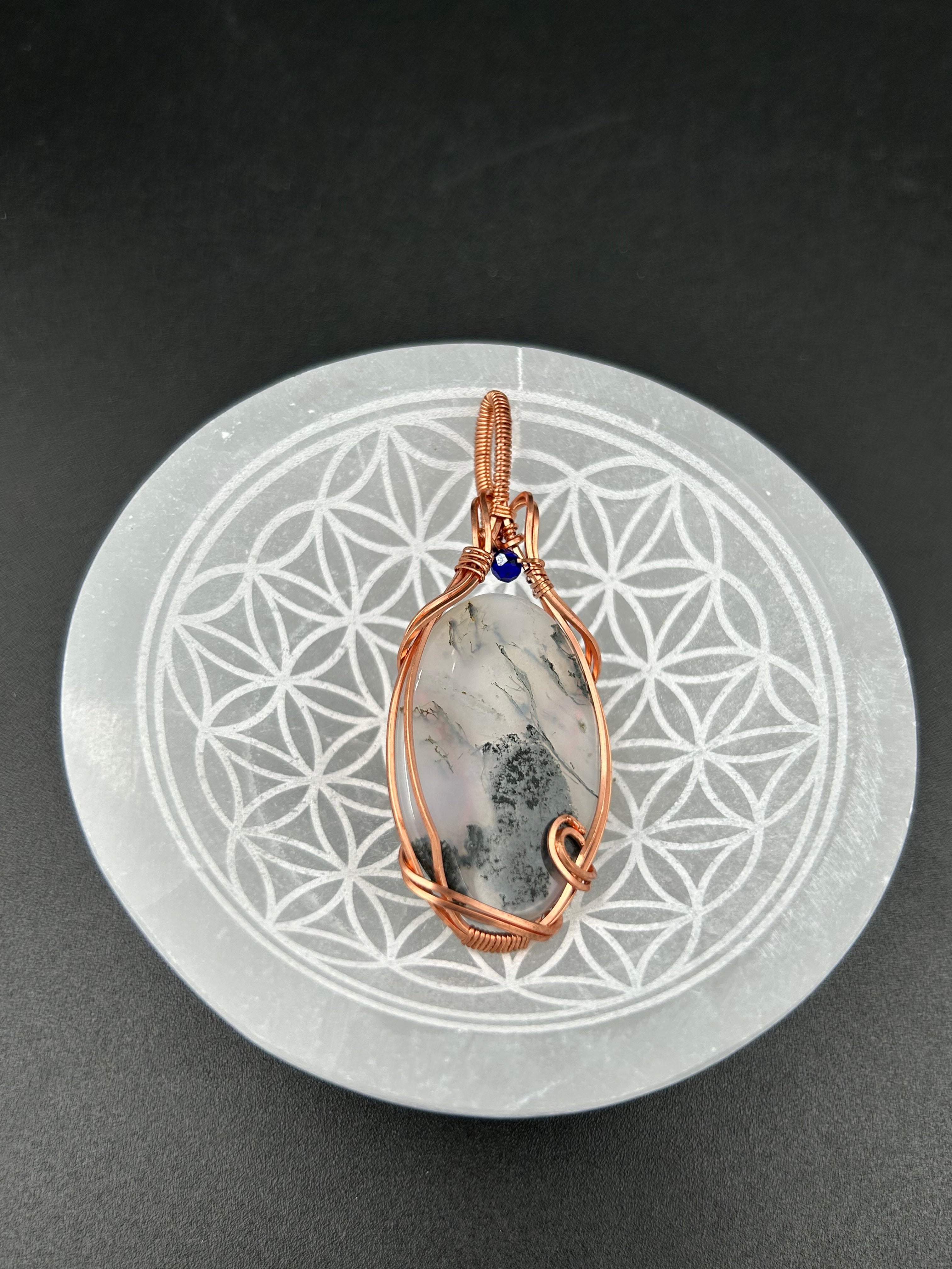 Gray Moss Agate in Copper