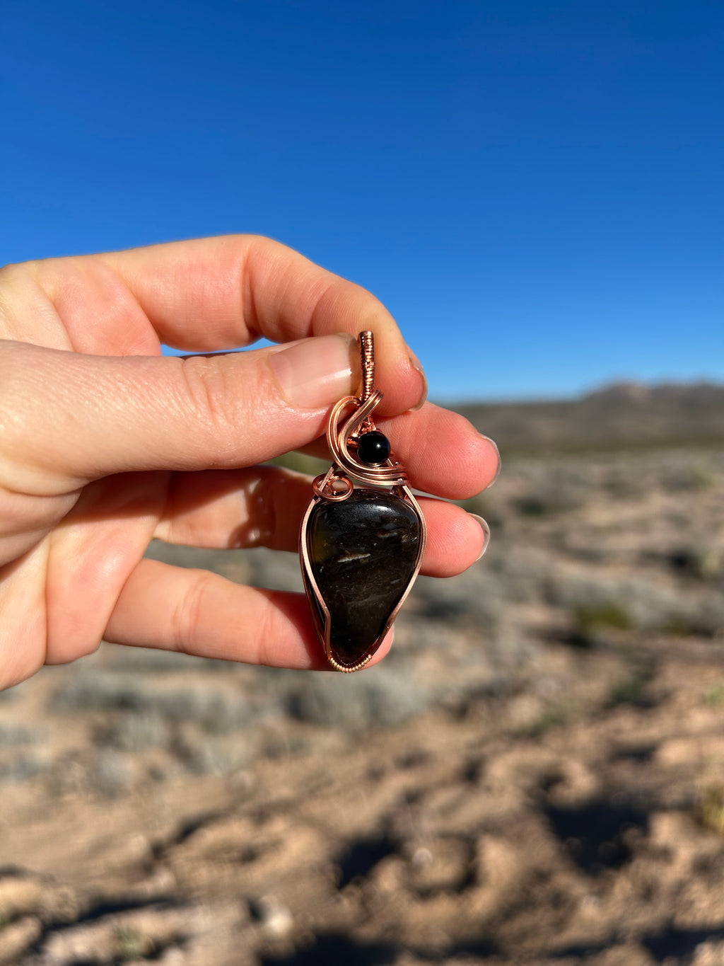 Black Gold Seraphinite in Copper