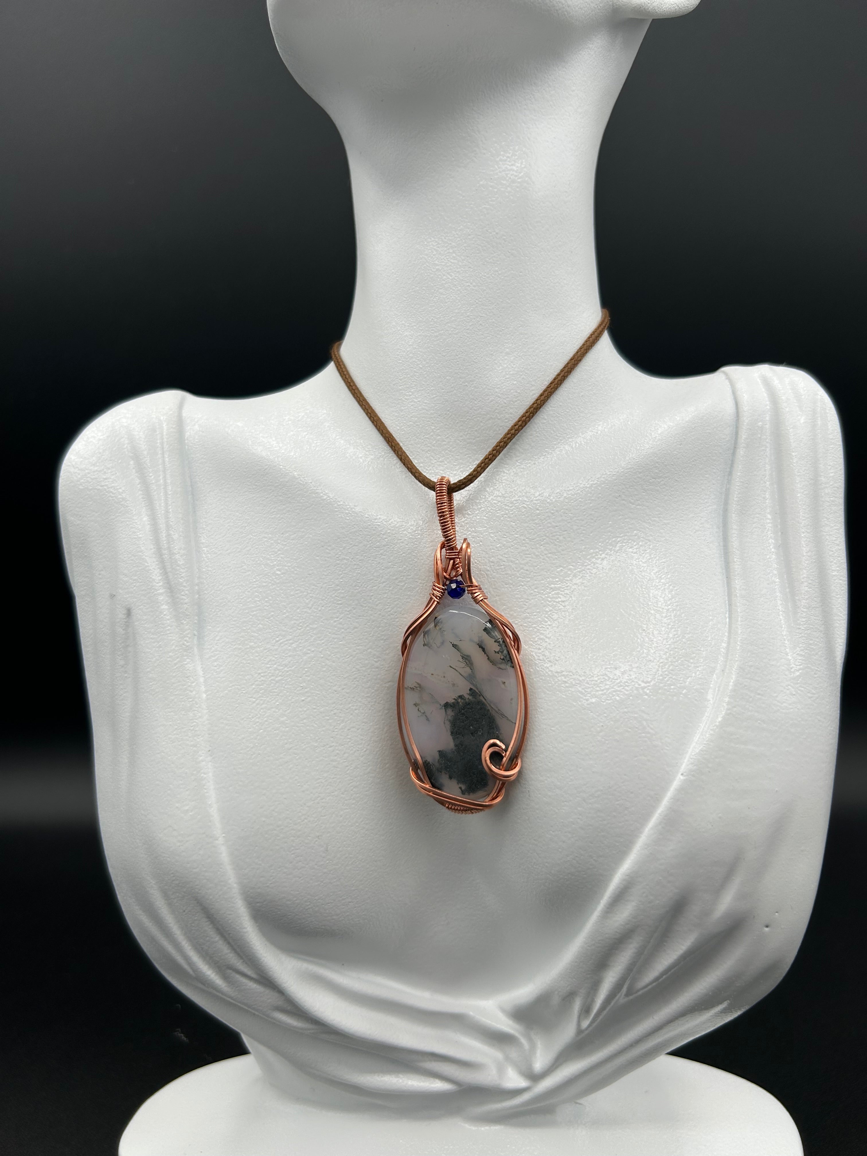 Gray Moss Agate in Copper