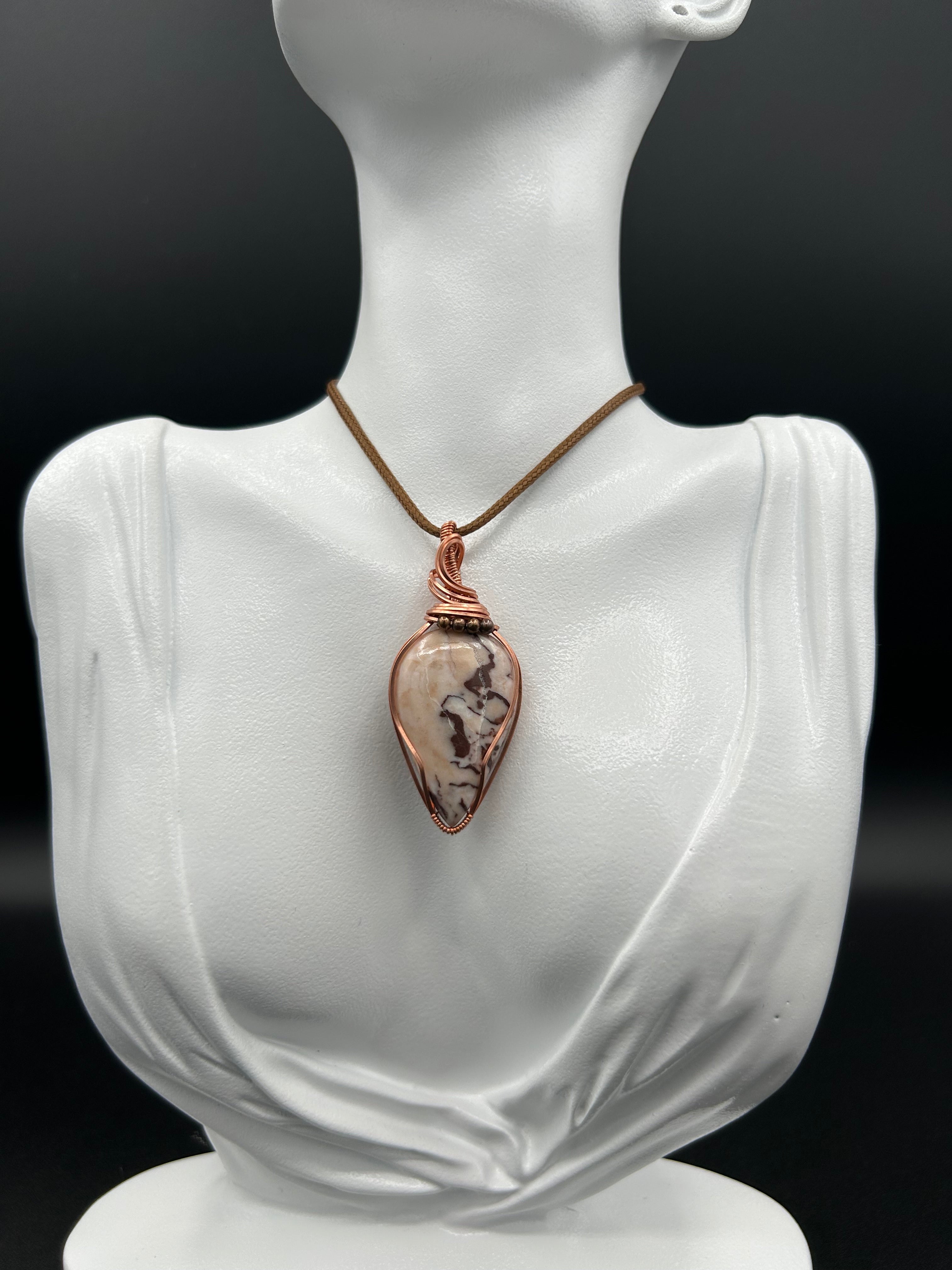 Brown Coconut Jasper in Copper